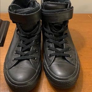 Converse Black leather high top